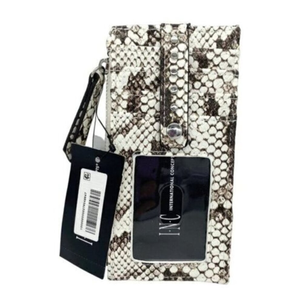 INC International Concepts Hazel Snakeskin Print Card Wallet New